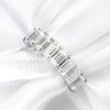 Smyoue Each 3*5mm 0.5CT Emerald Cut Moissanite Ring for Women 1/2 Eternity Bands Lab Diamond Jewelry Pure 925 Silver Girl Ring
