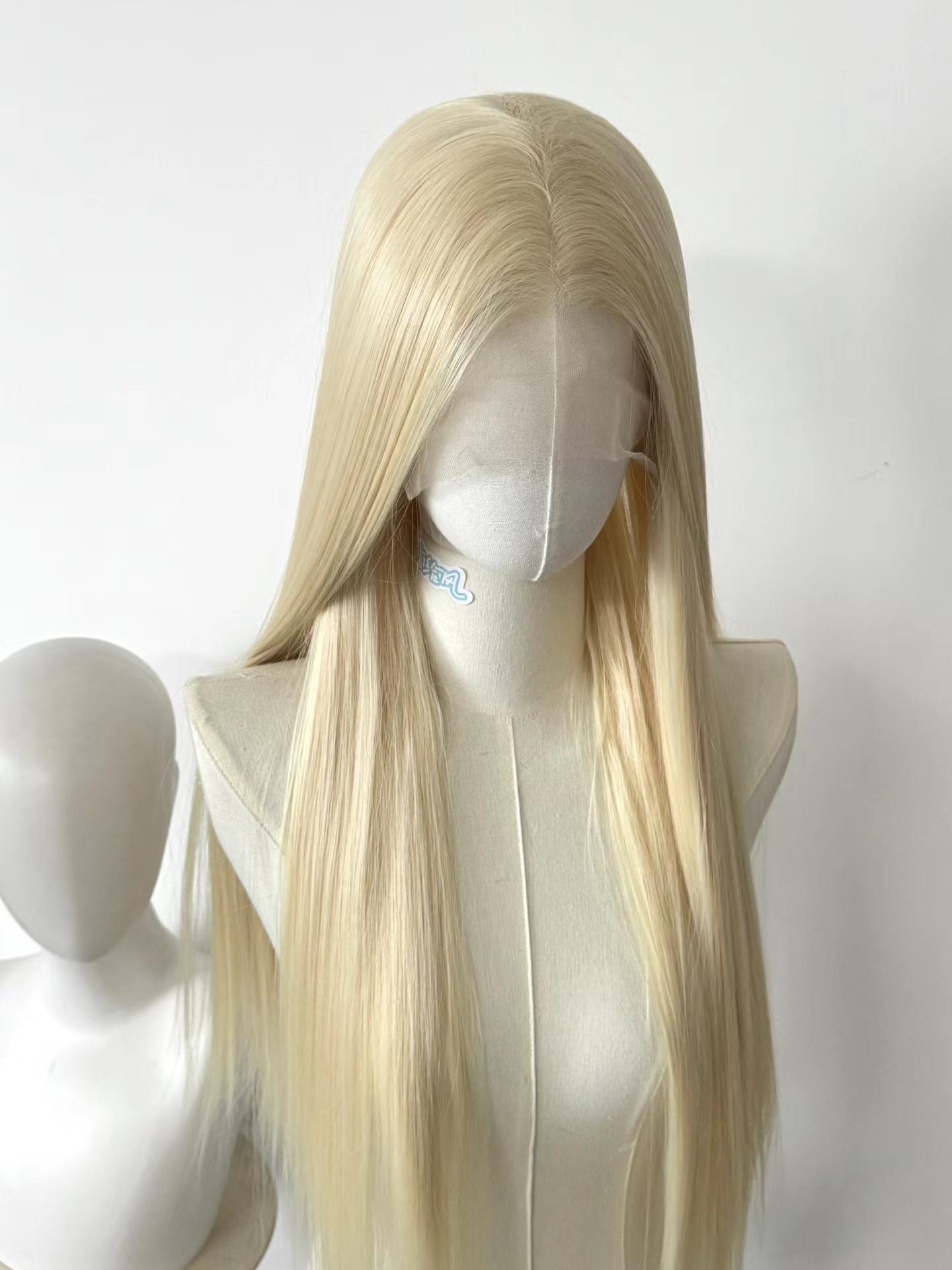 Lichtroze Pruik voor Dames 13x4 Kant voorzijde Pruik 26 inch Lang Recht Synthetische Pruiken Zacht Natuurlijk Hittebestendig Fiber Cosplay Pruik gray