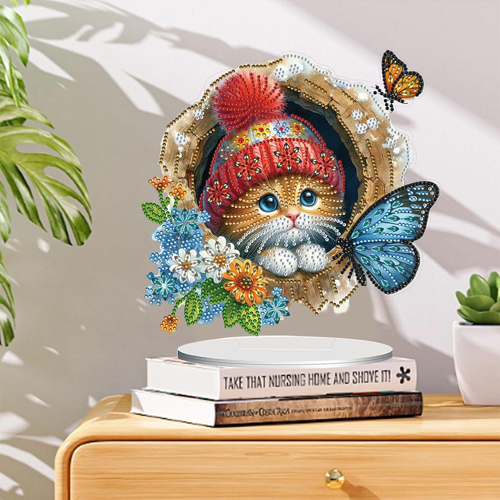 2D/Flat DIY Diamond Painting Desktop Ornaments Kit Double-Sided 5D DIY Diamond Art Tabletop Decorations Bedroom Table Decoration