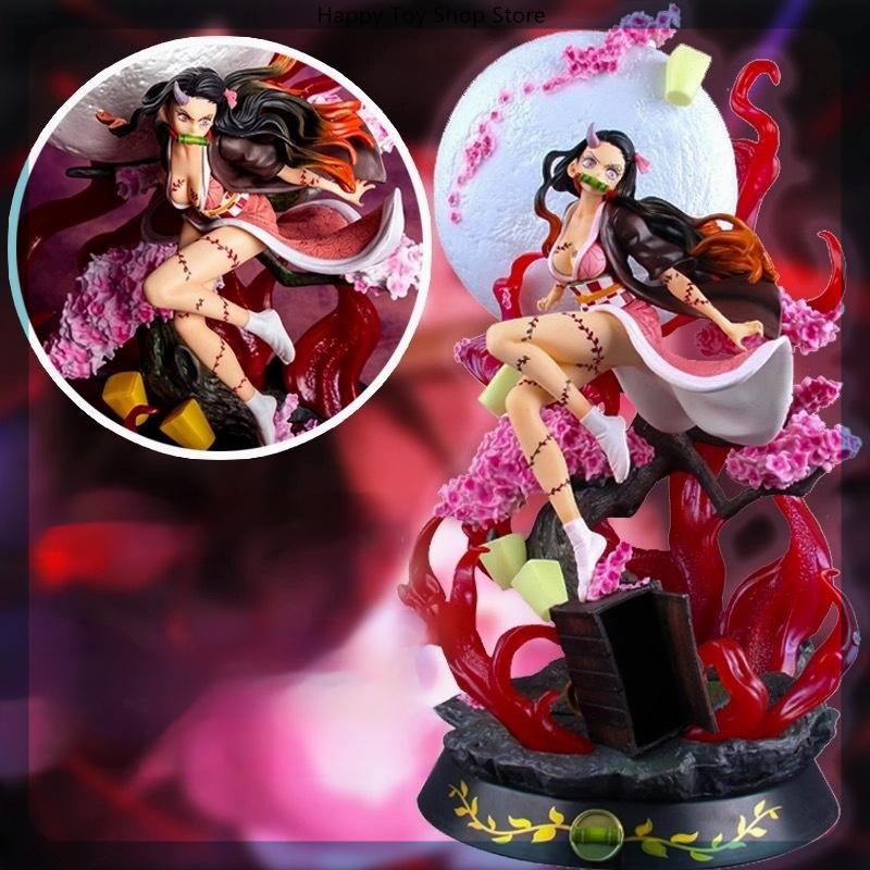 31cm Demon Slayer Kamado Nezuko Anime Girl Figure Model Gk Large Statue Boys Collection Desktop Decoration Ornament Toys Gifts