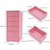 Bymaocar 27 Inch Tall Pink File Cabinet on Wheels 5-Drawer Storage Cabinet Home Furniture for Kitchen, Bedroom, Office, Study
