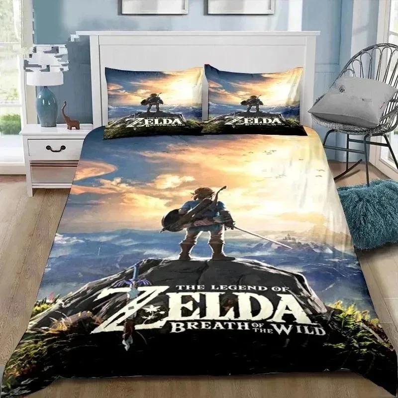 3D Cartoon Zeldas Series Bedding Set Duvet Cover Bed Set Quilt Cover Pillowcase Comforter King Queen Size Boys Adult Bedding Set