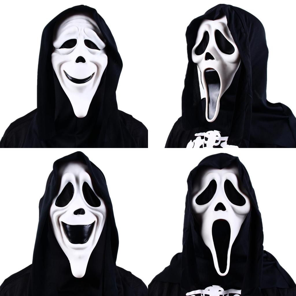 Vyděste své přátele naším kostýmem s maskou Dospělý Výkřik, obličej ducha, Cosplay kostým, perfektní pro Halloween!