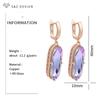 Elegant Vintage Large Egg Shape Crystal Drop Earrings For Women Wedding Luxury Jewelry Rose Gold Color Oval Eardrop