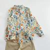 Frühlings-Sommer Blumenhemd Französische Mode Vielseitig Locker Dünn Bedrucktes Oberteil für Damen