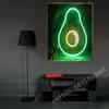 Neon Fruit Metal Tin Sign Supermarket Fruits Area Poster Restaurant Background Home Iron Plate Mural Bar Club Wall Decor Plaque
