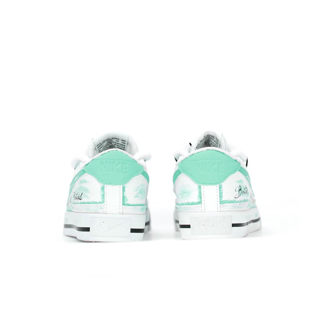 Nike Court Legacy Mechanical Spirit, Aurora Catcher Abrasion Resistant Low top Skateboard Shoes Men's White Green DH3162-101(Team83-)