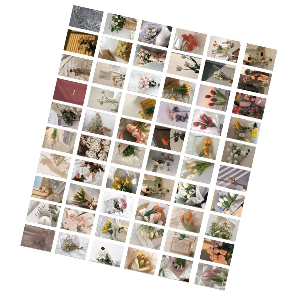60PCS Scrapbooking Stickers DIY Vintage Flowers Sticker Book Retro Paper Stickers for Scrapbooking