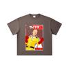 260 GSM Double Yarn 32 Count 100% Cotton One Punch Man V7 Saitama Print Unisex Heavy Cotton T Shirt