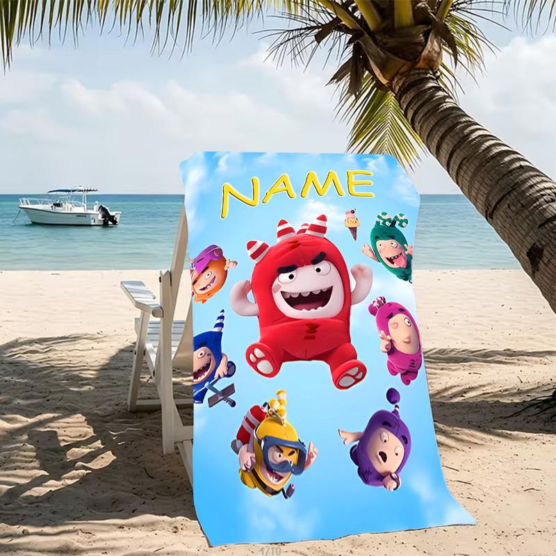 Customizable personalized beach towels Oddbods themed designs.Suitable for the beach, yoga, sports;ideal as beach accessories