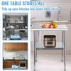 Stainless Steel Prep Table, 30 x 30 x 36 Inch, 800lbs Load Capacity Heavy Duty Metal Worktable with Adjustable Undershelf & Feet, Commercial