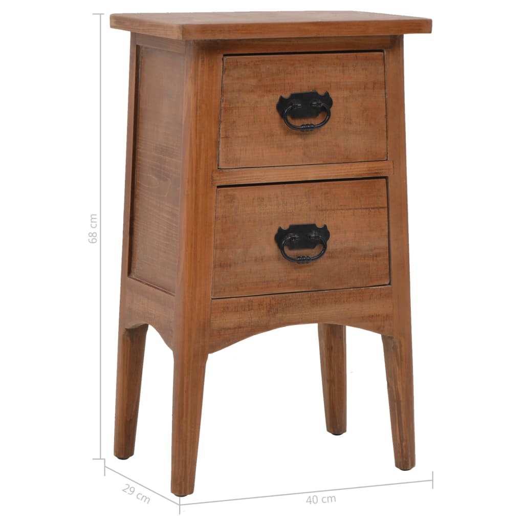 Nightstand Solid Pine Wood 40 x 29 x 68 cm Brown