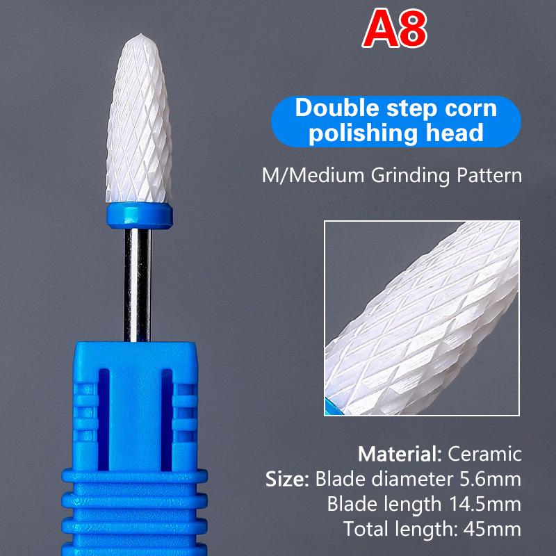 Ceramic Milling Cutter Nail Drill Bit Electric Manicure Pedicure Mill Bits Machine Files Nail Art Tools Equipment