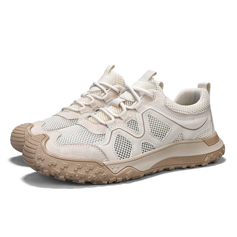 Fashion With Holes Lace-up Outdoor Hiking Shoes Sneakers Men's Sport Running Sneakers Luxury Brand Authentic Fitness Novelties