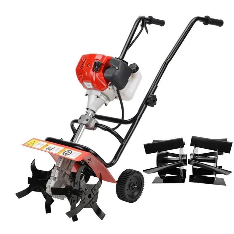 NEW 52CC Mini Tiller Garden Cultivator Rotary Hoe Tine Tiller Cultivator Pro Machine Soil Loosening Equipment Gasoline Power