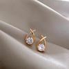 French Exquisite Geometric Enamel Stud Earring For Women Light Luxury Color Matching Design Sense Earring Female Unusual Jewelry