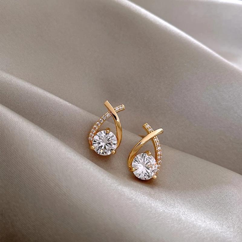 French Exquisite Geometric Enamel Stud Earring For Women Light Luxury Color Matching Design Sense Earring Female Unusual Jewelry