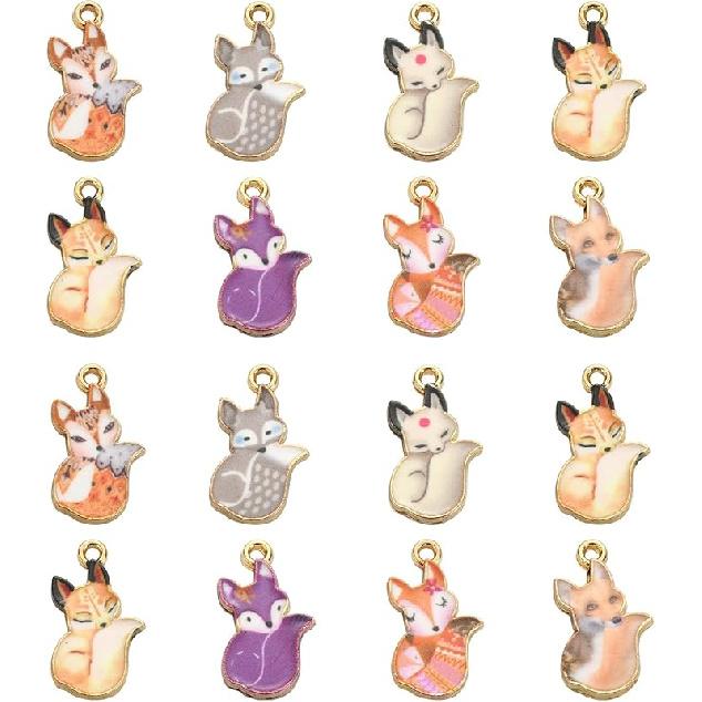 KitBeads 40pcs Enamel Rabbit Charms Mixed Styles Easter Bunny Charms Flower Printed Animal Bunny Rabbit Charms for Jewelry Making Bulk