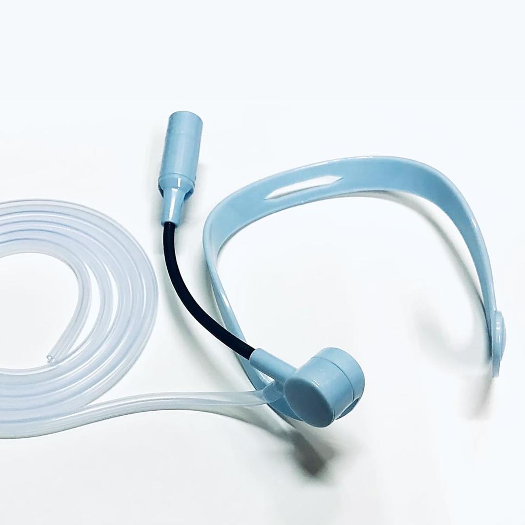 Sauerstoff-Wasserstoff-Vernebler, Absaugwerkzeug, Ohr-Hängehals-Oxynet-Headset mit Silikonschlauch, Durchflussrate in 2 Stufen einstellbar, Schlauchaußendurchmesser 6 mm