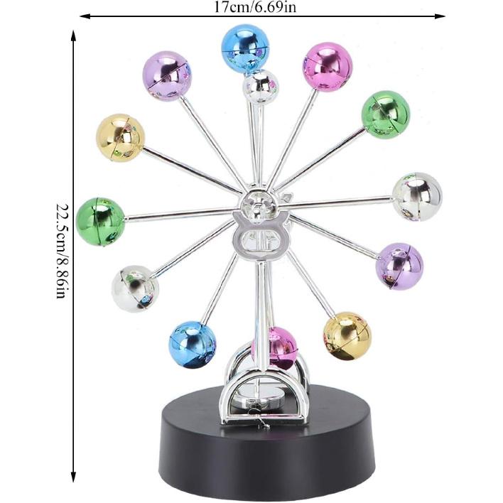 Perpetual Motion, Desk Ornaments Accessories, Battery Powred Science Device Revolving Ball for Desk Decorations