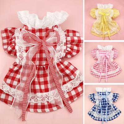 Pet Dress Sweat-absorbent Breathable Colorfast Lattice Non-shrink Washable Dog Lolita Lace 2-Legged Skirt