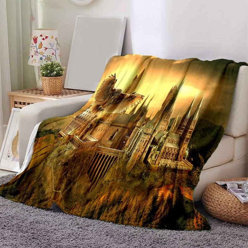 

Hogwarts Castle Fantasy Wallpaper: Magical Adventure Awaits!Print Blanket, Soft Blanket For Sofa Office Bed And Travelling Daughter Birthday 130cm×150cm（50in×60in）