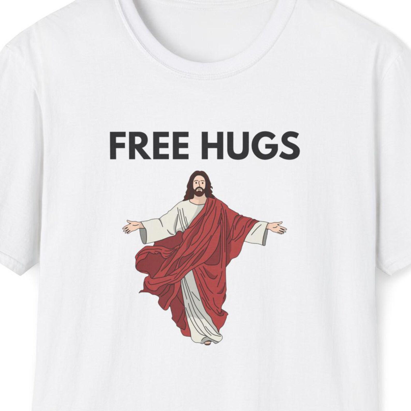 Free Hugs Shirt, Jesus Shirt, Funny Christian Shirt, Gift for Hugger, Bear Hug, Dad Shirt, Mom Shirt, Kindness, Caring, Loving, Positivity S