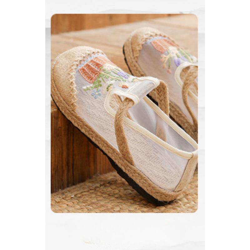 Bestickte Stoffschuhe für Damen Einzelne Schuhe