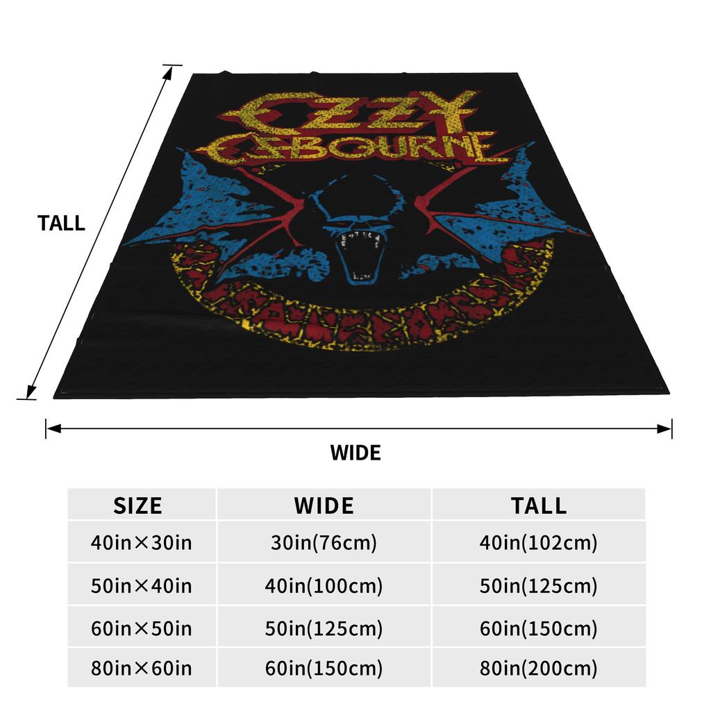 Black Sabbath Ozzy Is Bat Warm Soft Blankets  Travel Plush Throw Blanket Print Living Room Flannel Bedspread Sofa Bed Cover