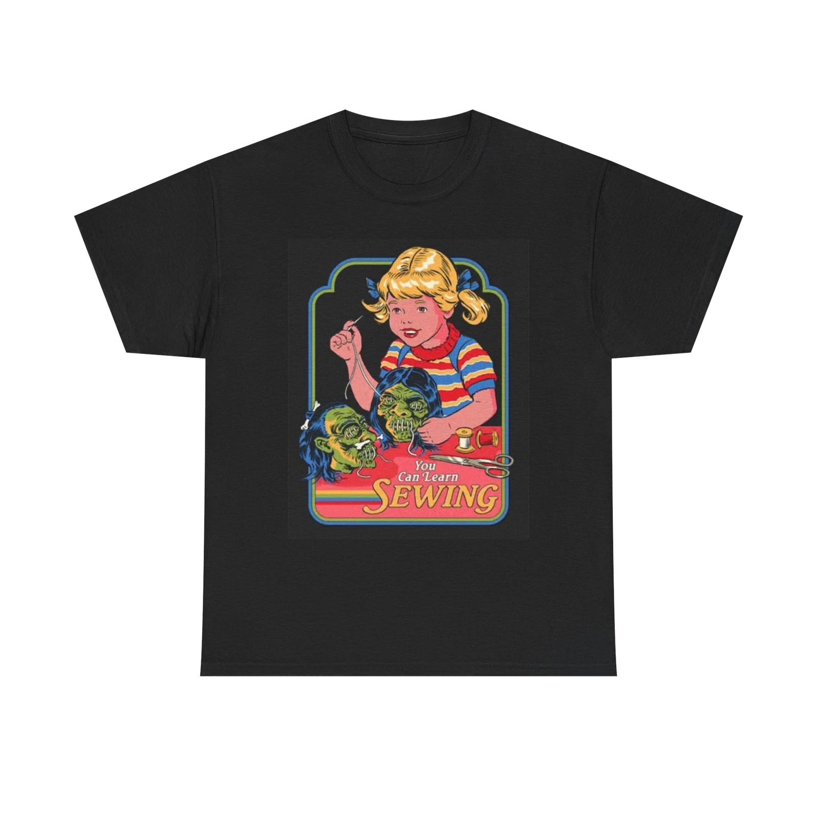 Men s and Women s T-shirts Learn Sewing Graphic M
