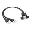 USB 2.0 A Male To Female Extender Cable With 2 Screw Lock , 30mm Hole Distance