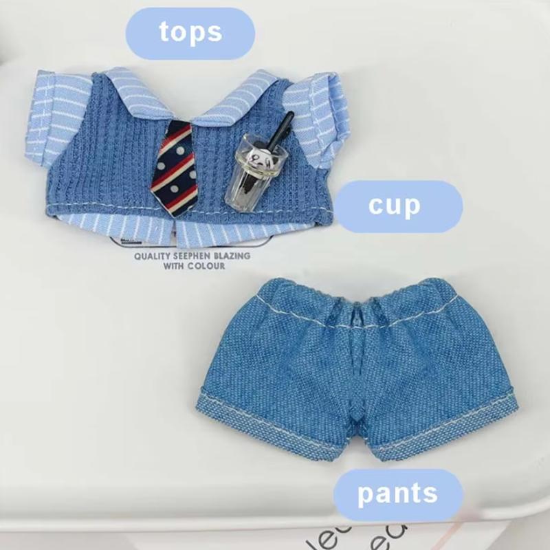 

10Cm Cotton Doll Clothes Preppy Style Vest Clothes For Plush Dolls Replacemen Suit For Kawaii Doll Accessories Kids Dress Up Toy only clothes