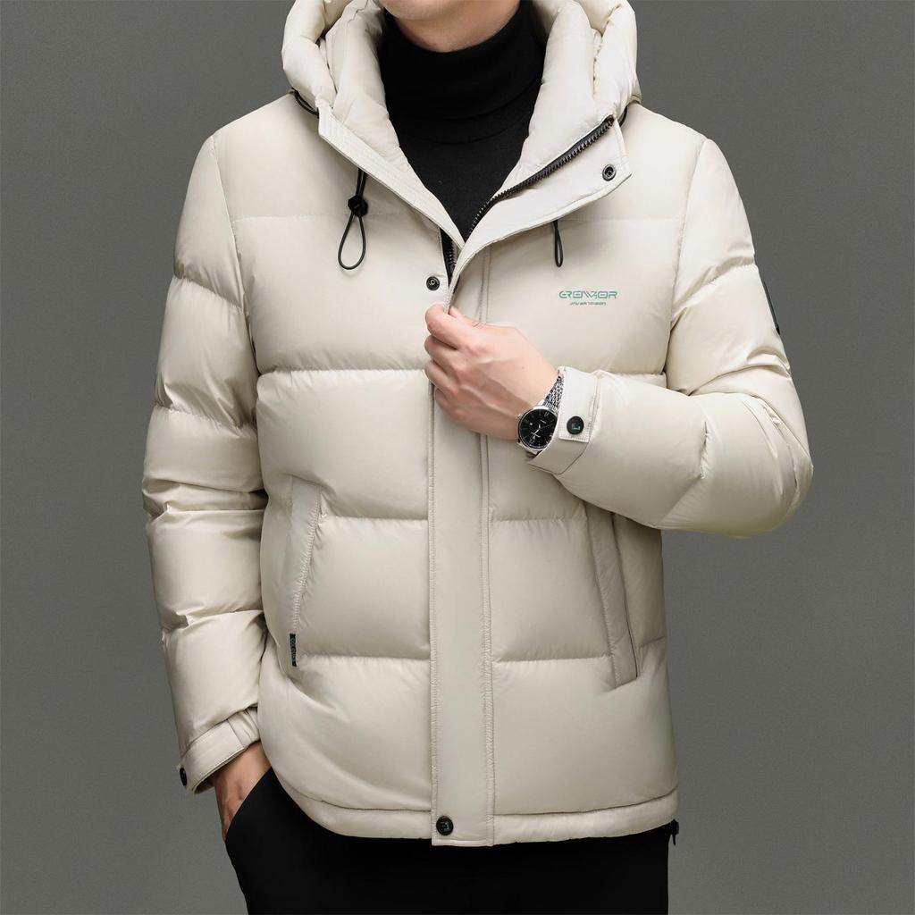 Men's Winter Fashion Hooded Down Jacket - Warm White Duck Down Coat for All Ages