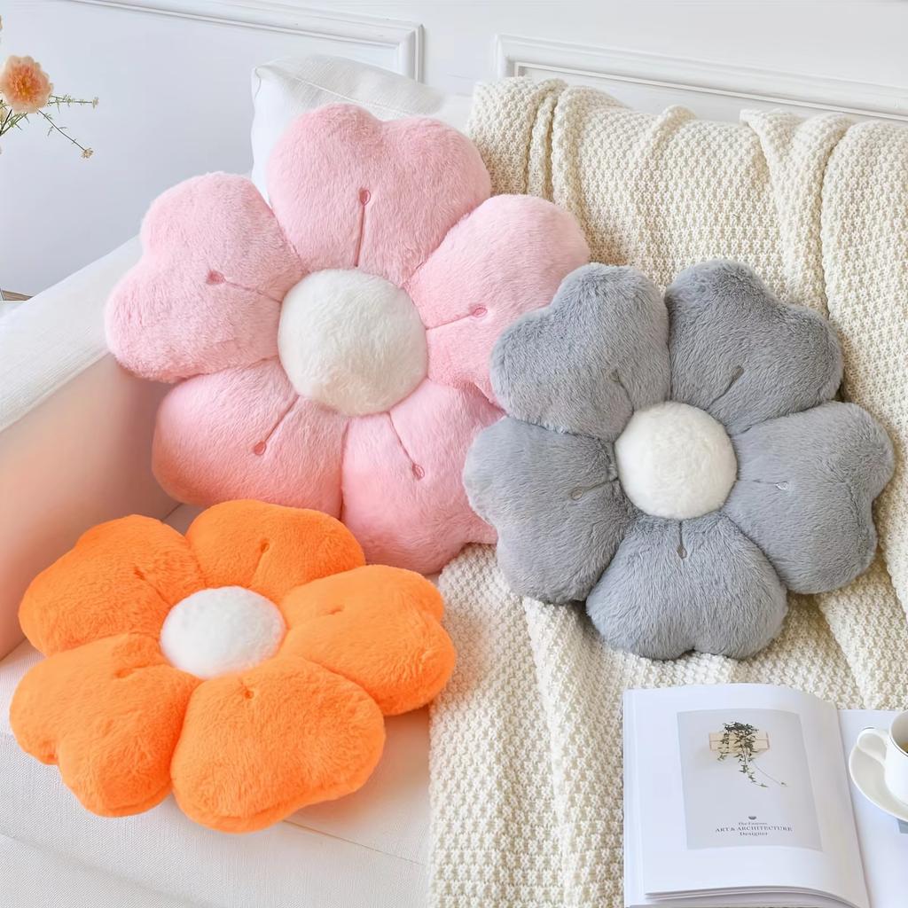 Flower-Shaped Plush Throw Pillow - Comfortable and Cute Mattress and C, Chair Cushion Floor Cushion