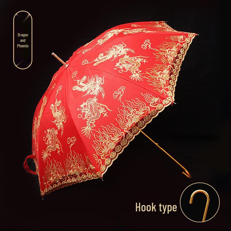 Chinese-Style Red Wedding Umbrella for Brides – A Traditional Dowry and Celebration Accessory