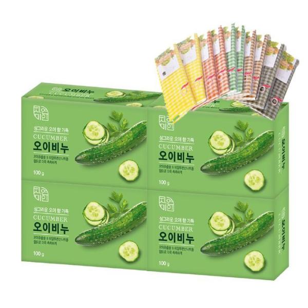 [OF4MN6O5] Rose of Sharon Natural Cucumber Soap Shower Towel Gift Face Wash (12131121)