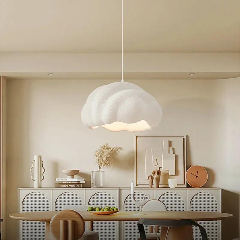 Nordic Cream Style Bar Bedroom Chandelier Fixture Model Room Bar Decorative Lights French Dining Room Wabi Sabi LED Pendant Lamp