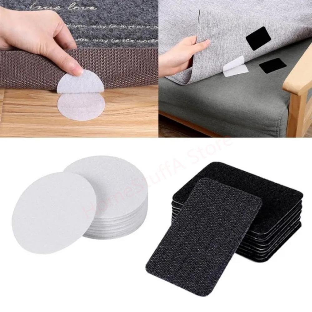 10Pcs Strong Self Adhesive Hook and Loop Fastener Tape DIY Nylon Sticker for Adhesive Fastener Hook Loop with Glue Anti Slip Mat
