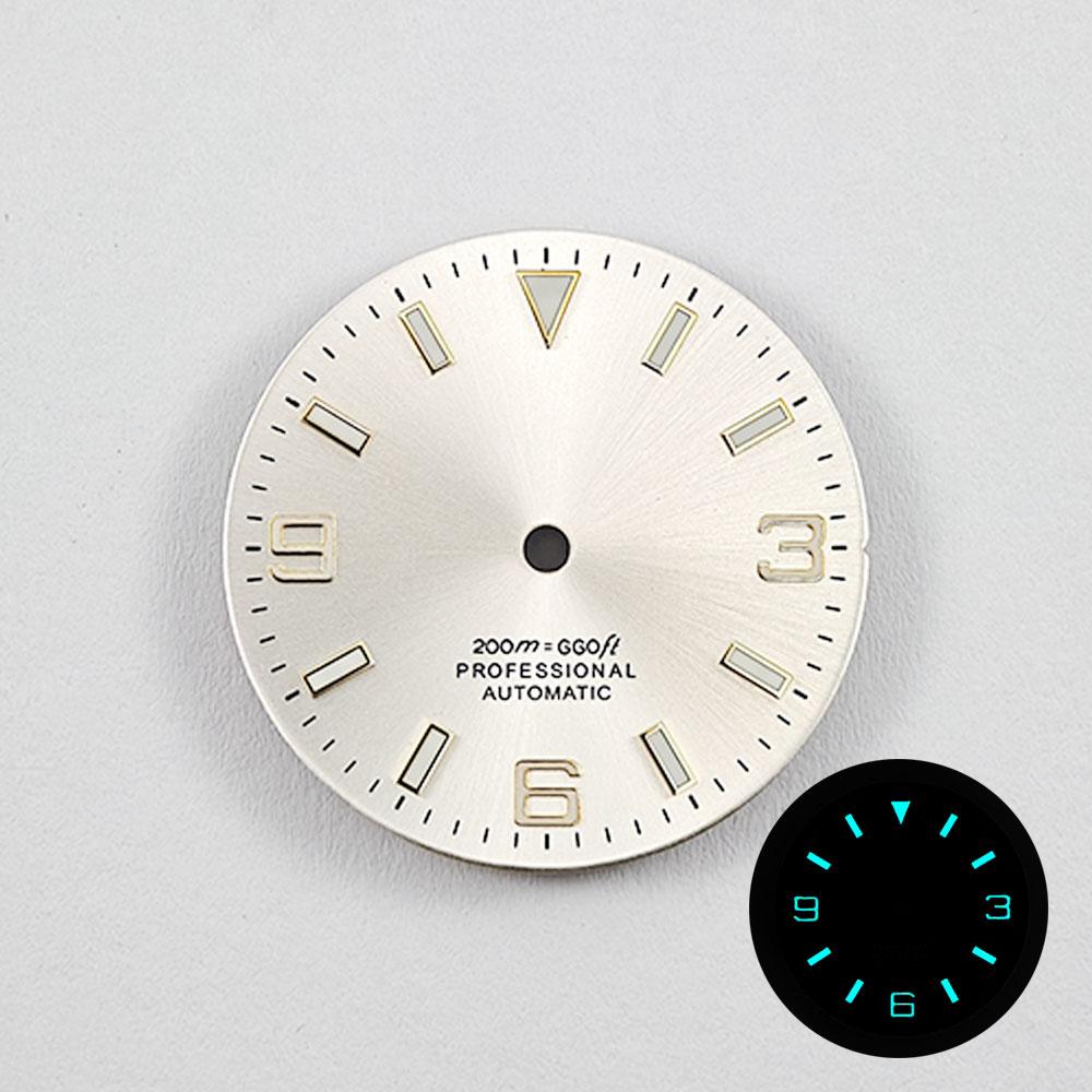 NH35 29mm No Logo Watch Dial Fit NH35A NH36 NH38 Movement Blue Green Luminous Rose Gold /Gold /Silver Nail Explorer Model Dial