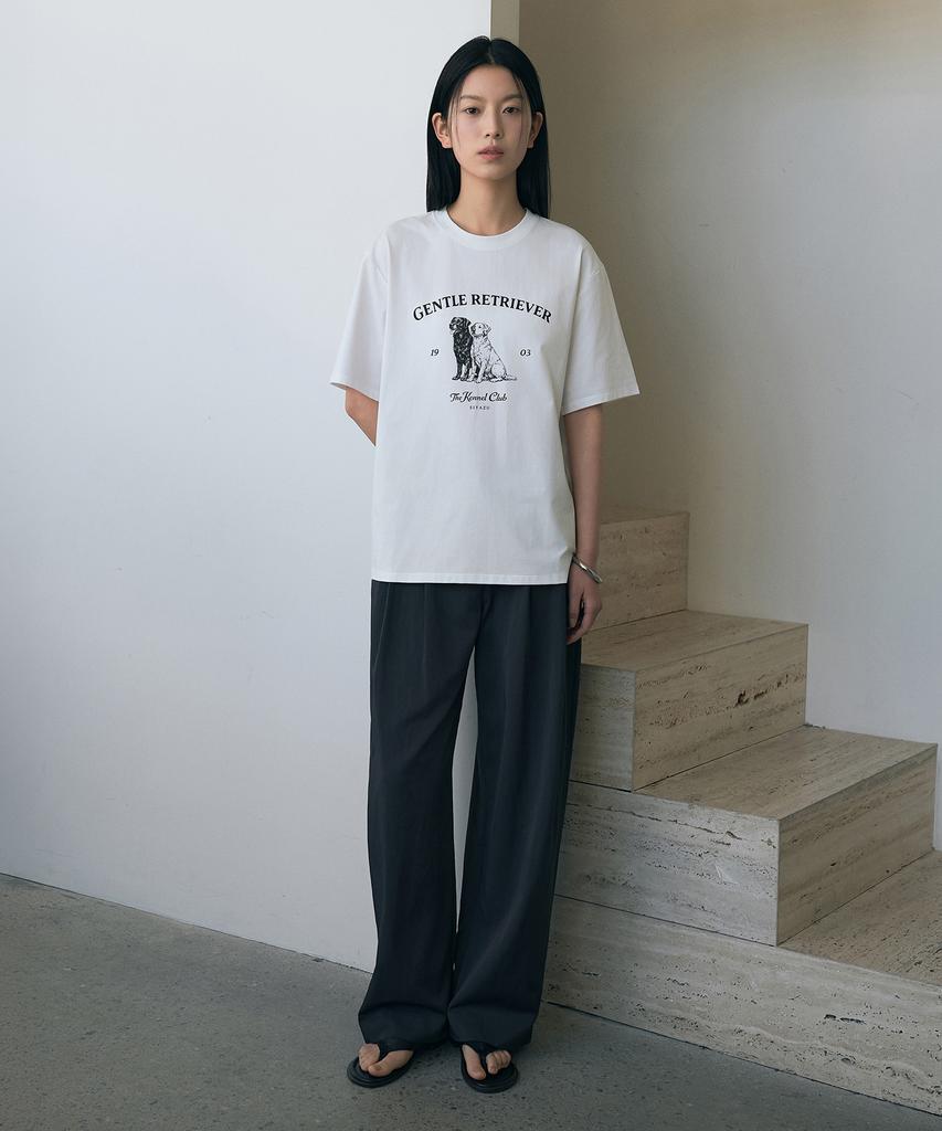 Siyajyu Sitp5298 Gentle Retriever Short Sleeve T-Shirt_White