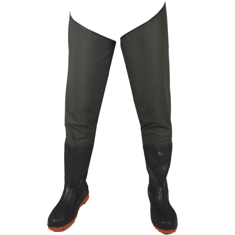 Vodotěsné kožené brodící kalhoty s botami pro rybaření a pěstování rýže