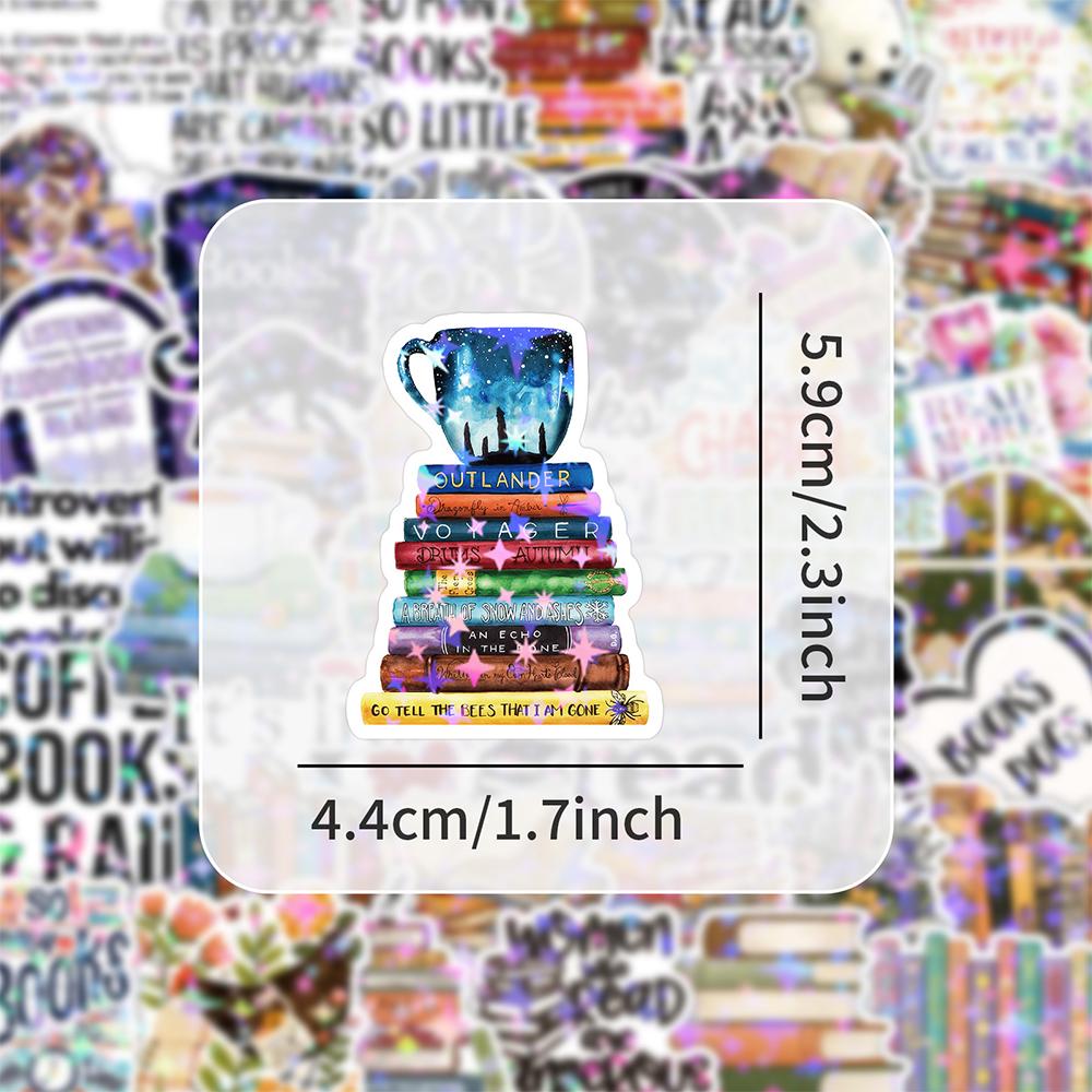 10/30/50/100pcs Funny Creative Reading Book Stickers Holographic Aesthetic Decals DIY Notebook Suitcase Phone Decoration Sticker