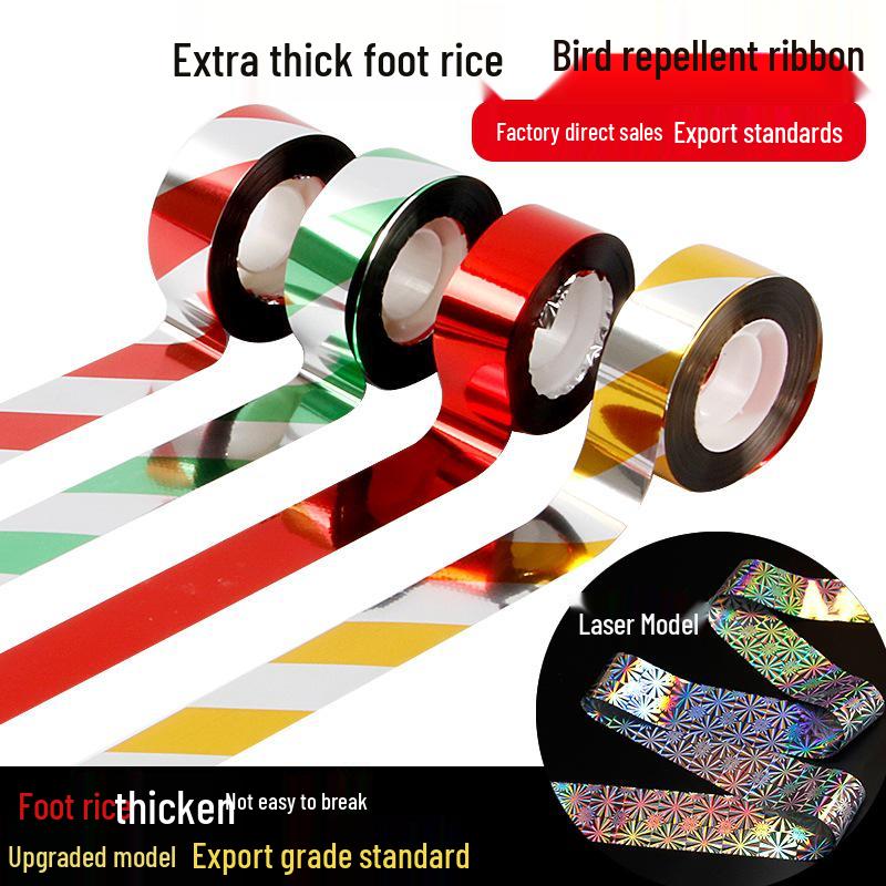 

Reflective Bird Deterrent Ribbon for Outdoor Use in Farms and Orchards Pure Silver 2.5cm*50m
