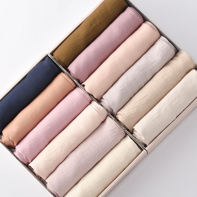 New Solid Color Cotton Hijab Modal Scarf Muslim Woman Hijab Shawls Ladies Soft Long Wraps Female Headband Islamic Turban