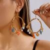 Ocean Theme Drop Dangle Earring Round Shell Charm Earrings New Hoop Pendant Earrings  Jewelry
