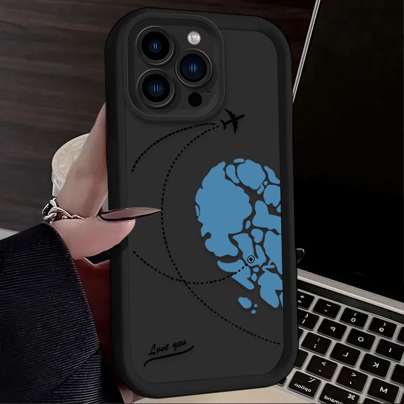 Love Heart Paired Phone Case For Samsung S25 S24 Ultra S23 Ultra S22 S21 S20 Plus Note 20 S24FE S23FE Shockproof Silicone Cover