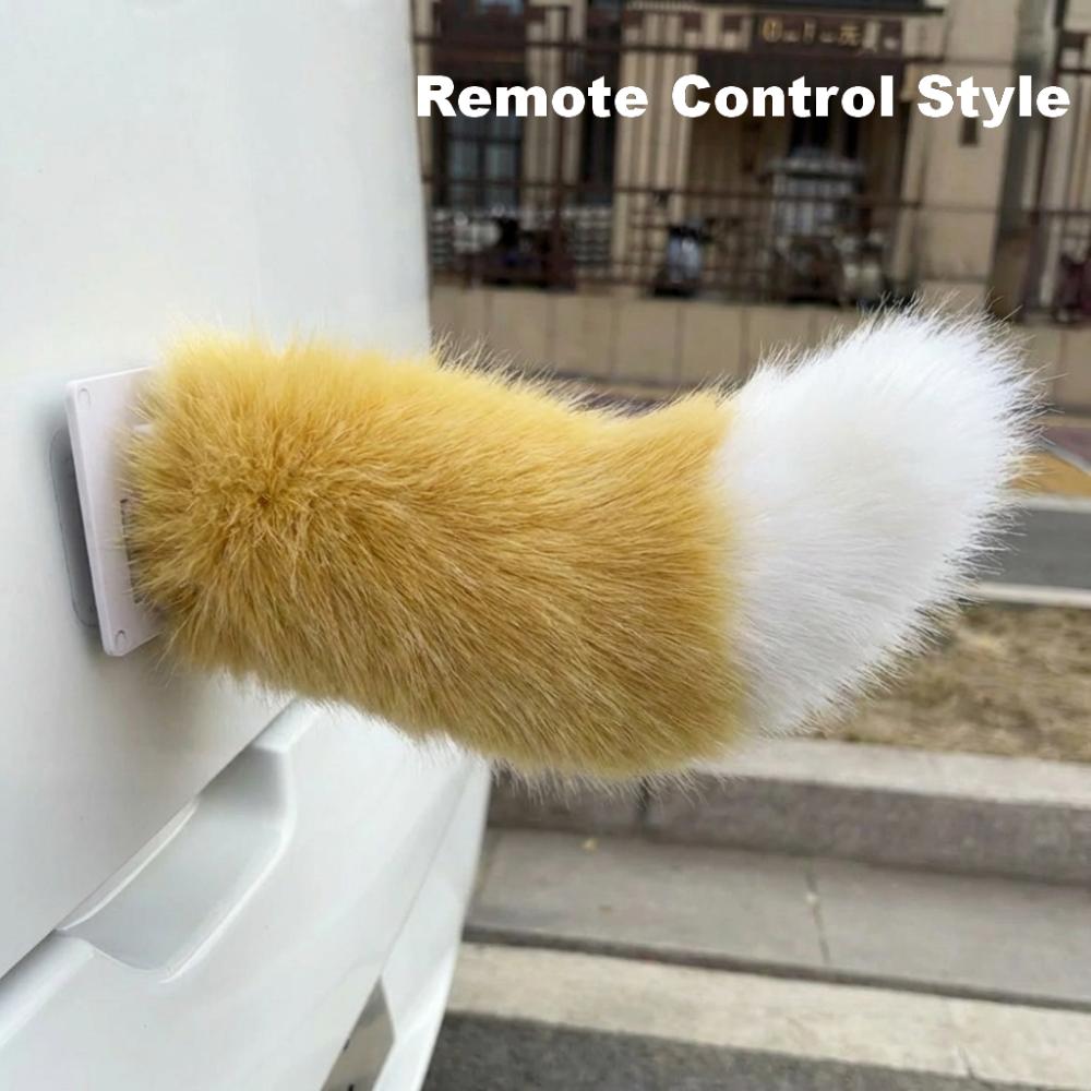 High Quality Fluffy Remote Control Electric Bicycle Tail Rechargeable Versatile Car Wagging Moving Tail Realistic Self-adhesive