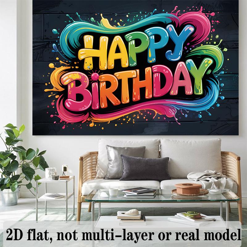 Party Backdrop Flat Graffiti Photo Booth Background Birthday Party Decor
