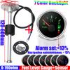 ZMFJH 2"52mm Fuel Level Gauge+Fuel Float Sensor 100-550mm 0-190 Ohm Oil Tank Meter with Alarm 7 Color Light for Car Yacht 12V24V