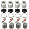4 Stück TPMS Reifen Druck Sensor Reparatur Unterlegscheibe Mutter Ventilkappen Service Kit Silber Aluminium für Toyota Gadget Autozubehör